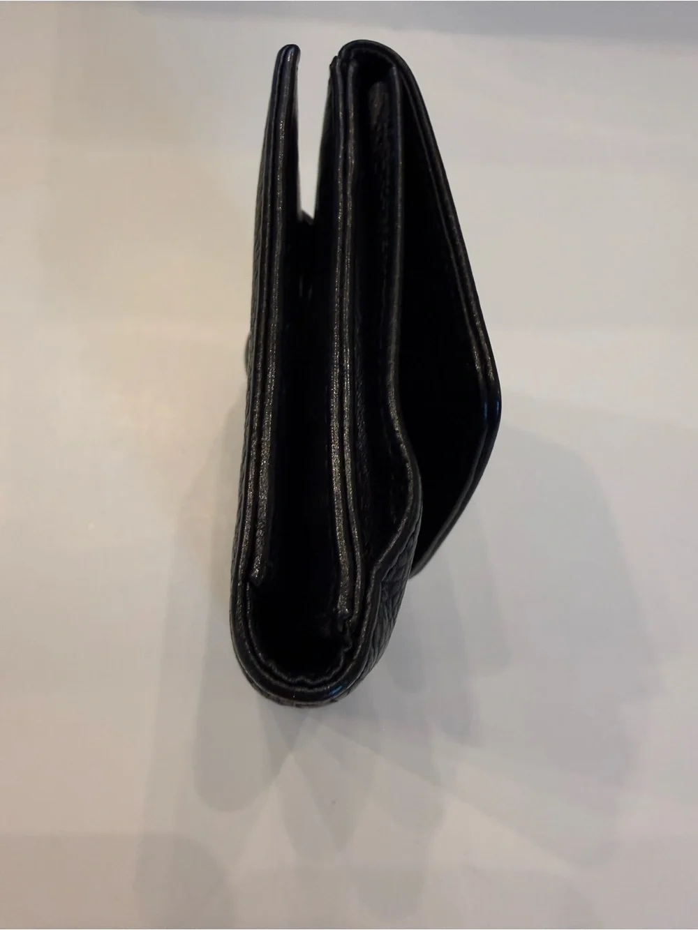Authentic Chanel Black Caviar Leather CC Compact Bifold Wallet